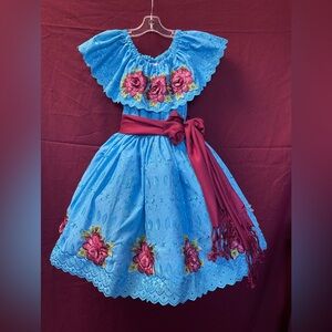 Floral Blue and Purple Kids Costume